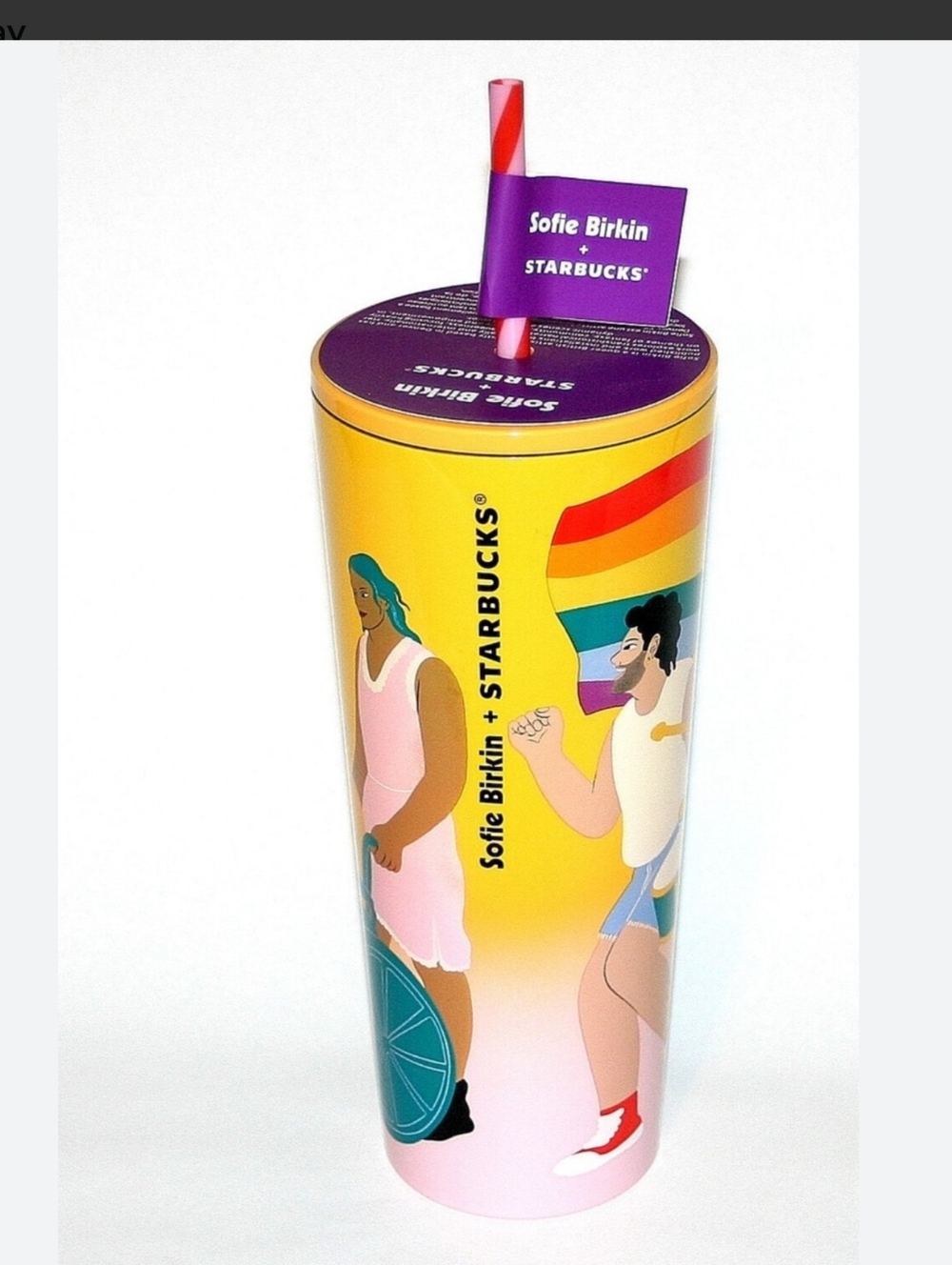 Sofie Birkin x Starbucks Rainbow Pride Tumbler - Yellow/Pink